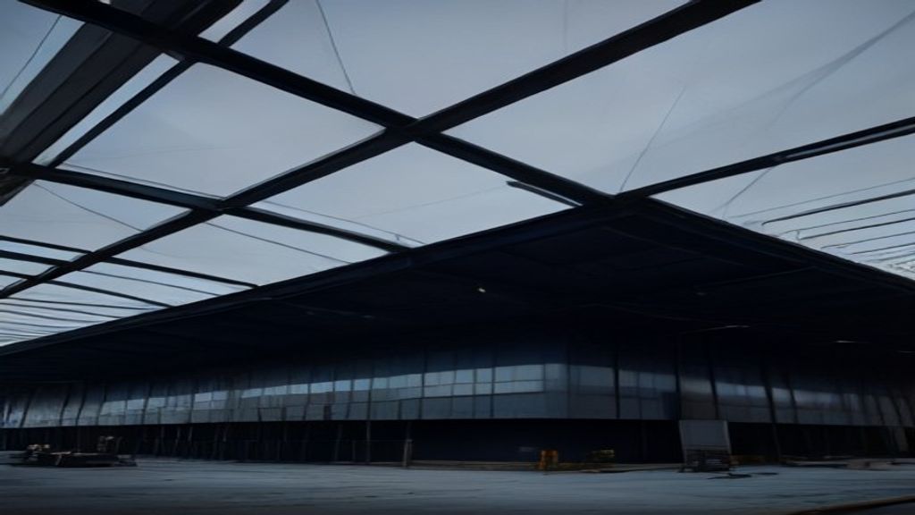 Steel frame building under construction